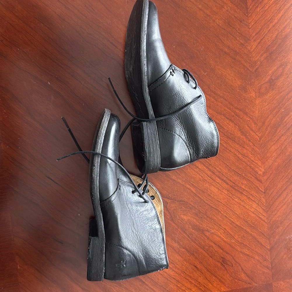 RARE Womens Frye Phillip Chukka Leather Ankle Boot  Black Shoes Lace Up Sz: 6 B